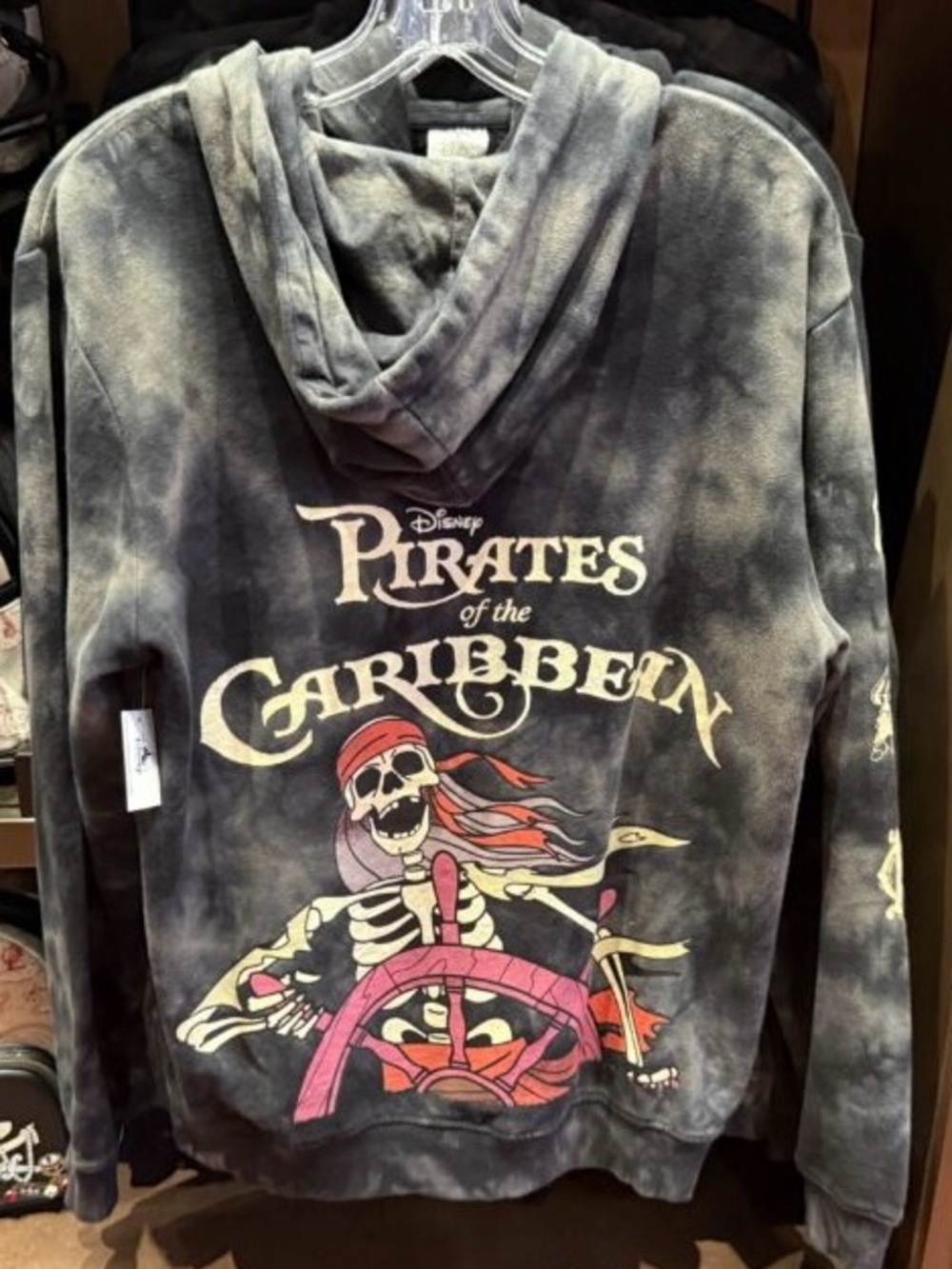 XL - 2025 Disney Pirates Of The Caribbean Hoodie Sweatshirt Tie Dye Skull Ship